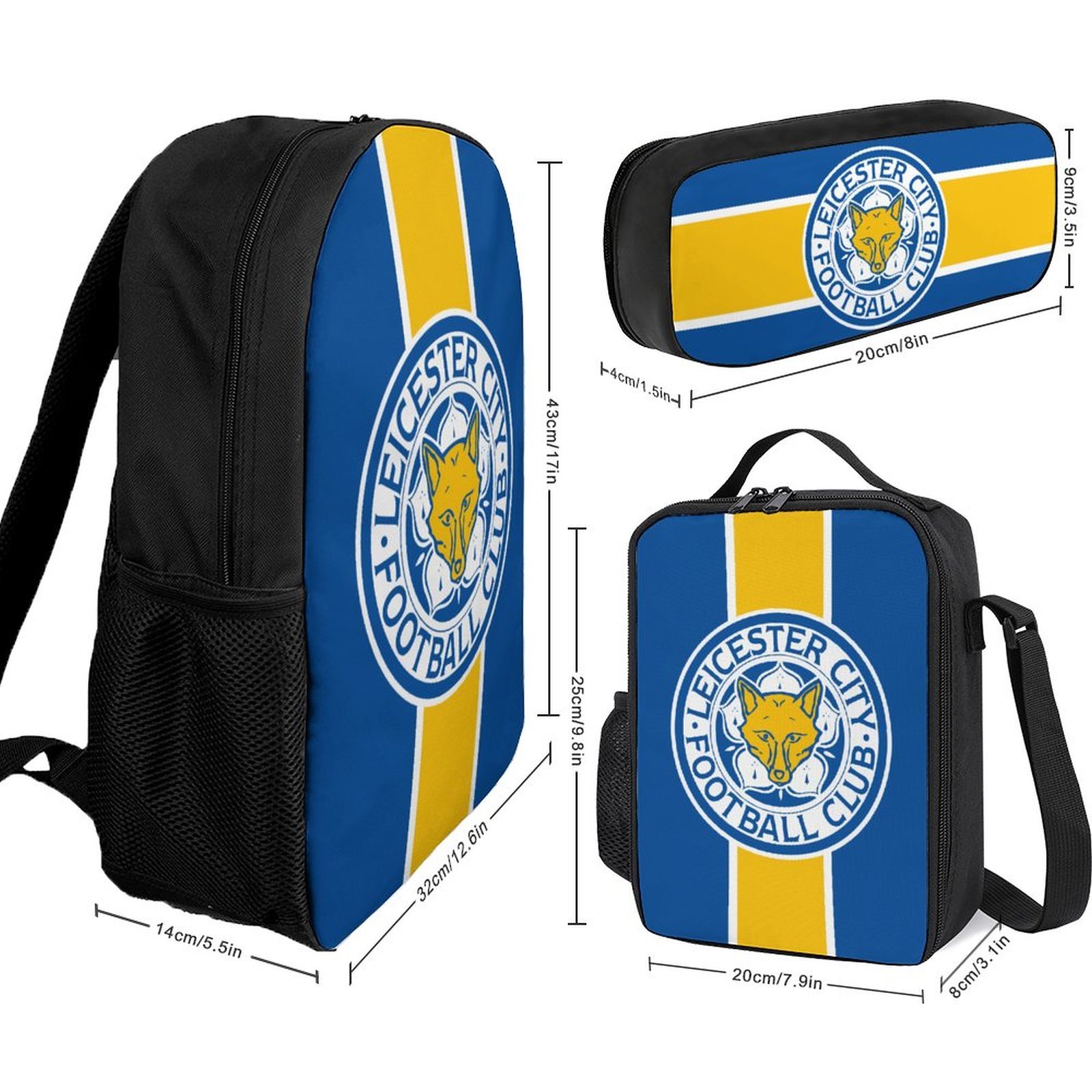 Leicester City Student Schulranzen Lunchbag Stifttasche Kombination Leicester City Student Schulranzen Lunchbag Stifttasche Kombination