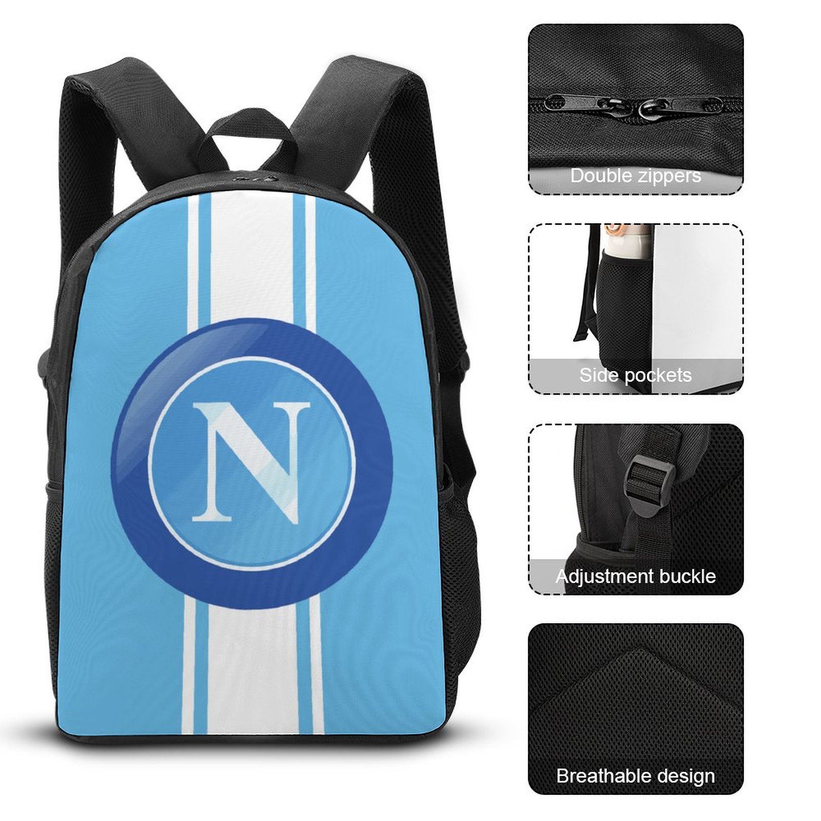 SSC Neapel Student Schulranzen Lunchbag Stifttasche Kombination SSC Neapel Student Schulranzen Lunchbag Stifttasche Kombination