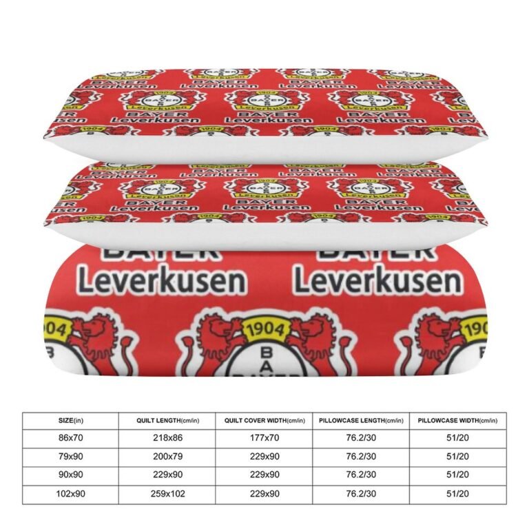 Bayer Leverkusen Bettwäscheset 3 Stück Kinder Erwachsene Steppdeckenbezug Steppdeckenbezug Multi Size Laken Set