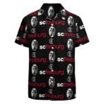 SC Freiburg Kurzärmelige Herrenhemden, Passform Sommer Kurzarm Casual Button-Down Hemden