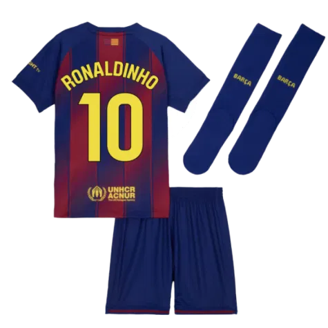 FC Barcelona Ronaldinho 10 Heimtrikot Kinder 2025-2026 FC Barcelona Ronaldinho 10 Heimtrikot Kinder 2025-2026