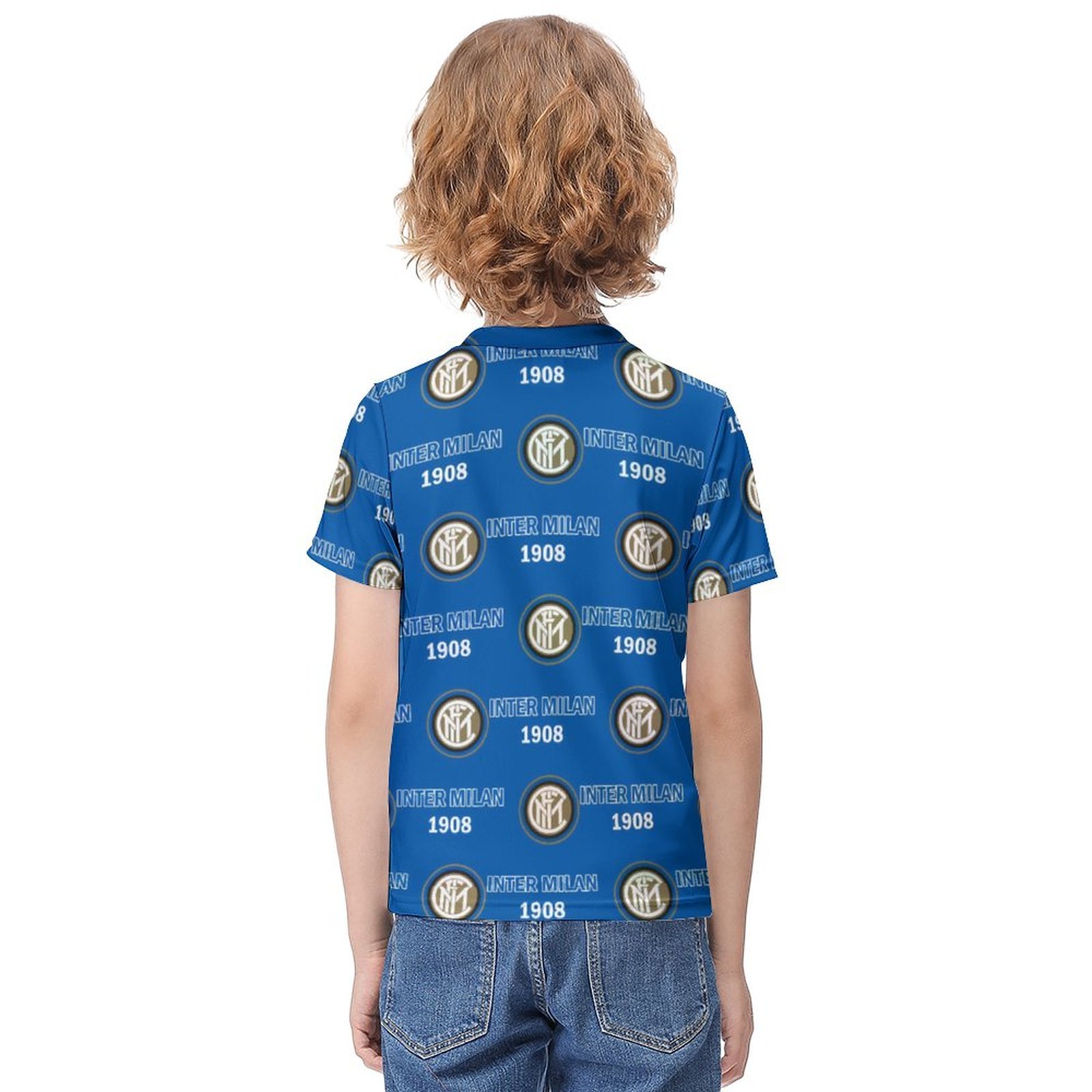 Inter Mailand Jungen Mädchen Kurzarm 3D-Druck T-Shirt Rundhals-Sommerhemd Tops Inter Mailand Jungen Mädchen Kurzarm 3D-Druck T-Shirt Rundhals-Sommerhemd Tops