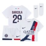 PSG Bradley Barcola 29 Auswärtstrikot Kinder Mini Kit 2024-2025