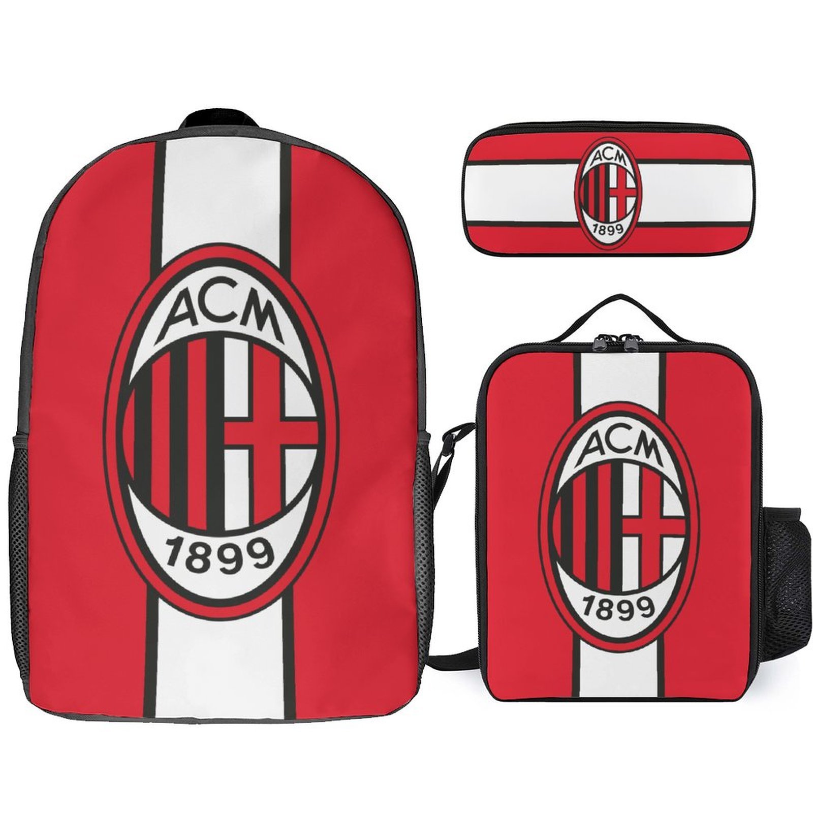 AC Mailand Student Schulranzen Lunchbag Stifttasche Kombination AC Mailand Student Schulranzen Lunchbag Stifttasche Kombination