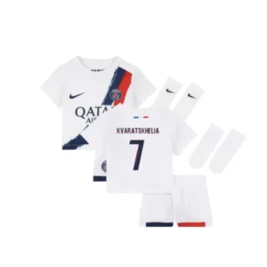 PSG Khvicha Kvaratskhelia 7 Auswärtstrikot Kinder Mini Kit 2024-2025