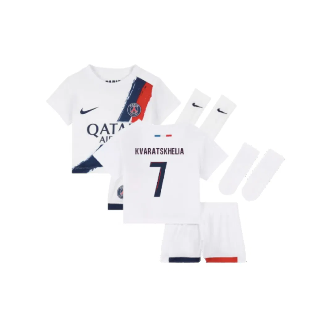 PSG Khvicha Kvaratskhelia 7 Auswärtstrikot Kinder Mini Kit 2024-2025 PSG Khvicha Kvaratskhelia 7 Auswärtstrikot Kinder Mini Kit 2024-2025