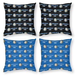 Inter Mailand Dekorative 4er Set Kissenbezüge Kissenhülle Sofakissen Bezug