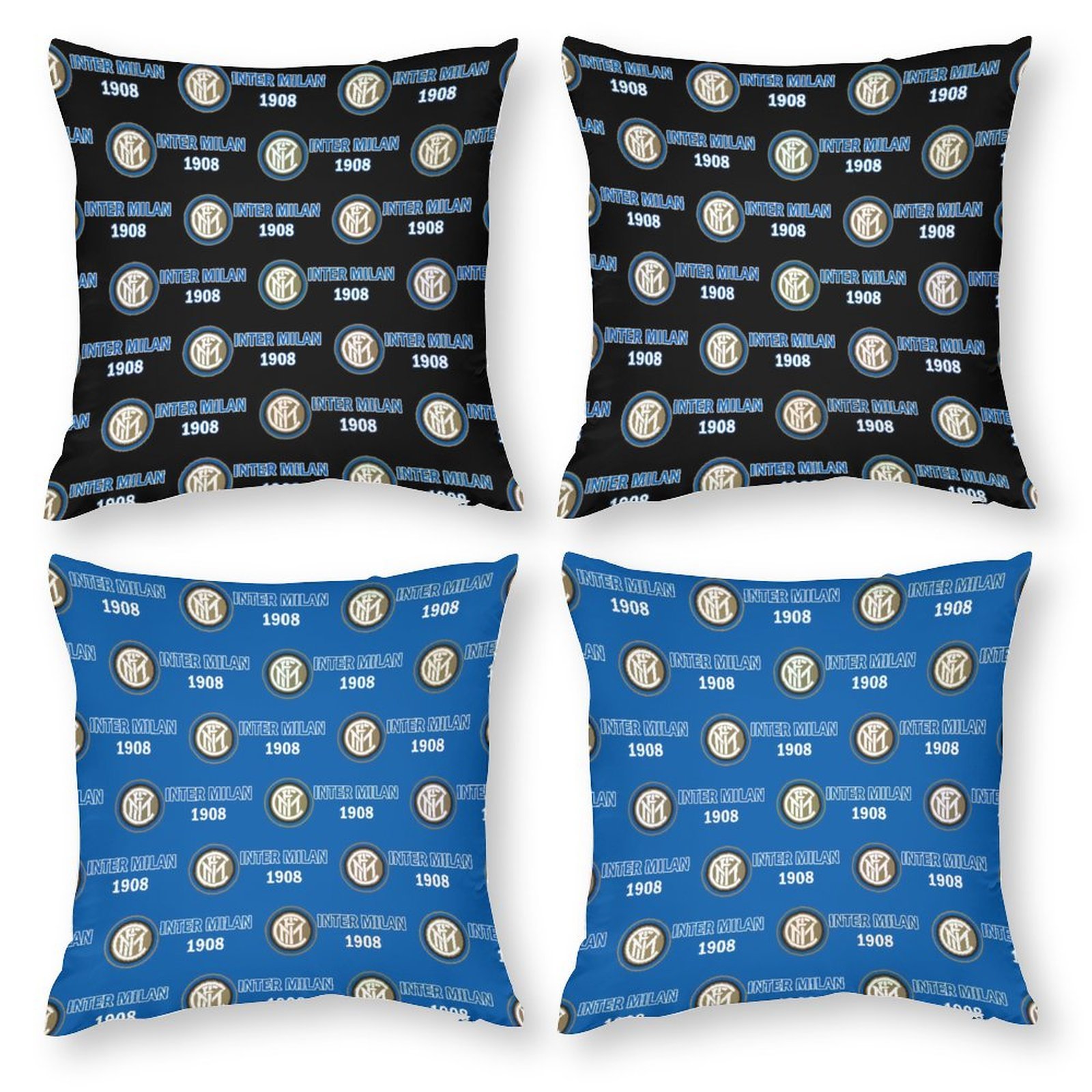 Inter Mailand Dekorative 4er Set Kissenbezüge Kissenhülle Sofakissen Bezug Inter Mailand Dekorative 4er Set Kissenbezüge Kissenhülle Sofakissen Bezug
