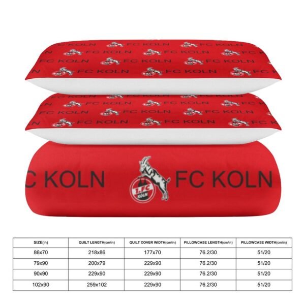 FC Köln Bettwäscheset 3 Stück Kinder Erwachsene Steppdeckenbezug Steppdeckenbezug Multi Size Laken Set