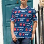 FC Heidenheim 3D Vollständig Druck Kurzarm T-Shirts Beiläufige Tee Tops