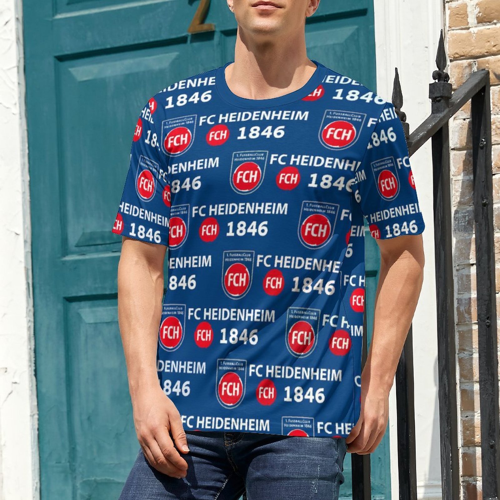 FC Heidenheim 3D Vollständig Druck Kurzarm T-Shirts Beiläufige Tee Tops FC Heidenheim 3D Vollständig Druck Kurzarm T-Shirts Beiläufige Tee Tops