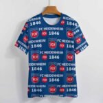 FC Heidenheim 3D Vollständig Druck Kurzarm T-Shirts Beiläufige Tee Tops
