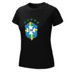 Brasilien Damen Kurzarm Rundhals T-Shirt Casual Sommer Tops