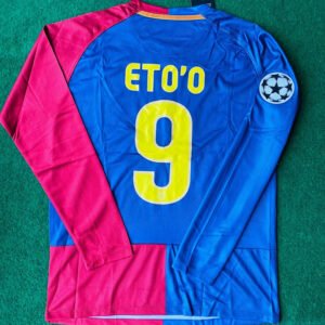 FC Barcelona Samuel Eto'o 9 UCL Final Retro Home Langarm Trikot 2008-2009
