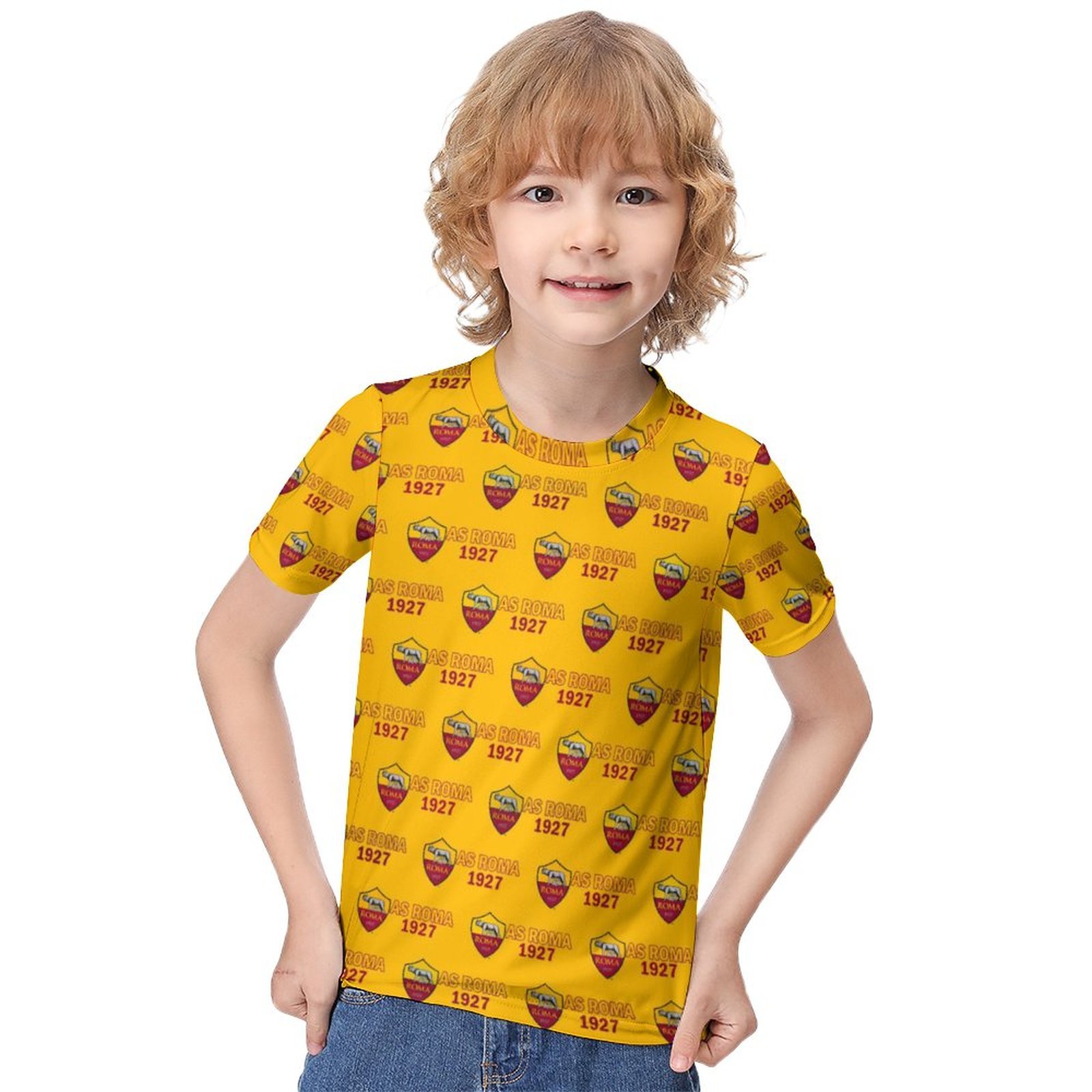 AS Rom Jungen Mädchen Kurzarm 3D-Druck T-Shirt Rundhals-Sommerhemd Tops AS Rom Jungen Mädchen Kurzarm 3D-Druck T-Shirt Rundhals-Sommerhemd Tops