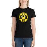 Borussia Dortmund Damen Kurzarm Rundhals T-Shirt Casual Sommer Tops
