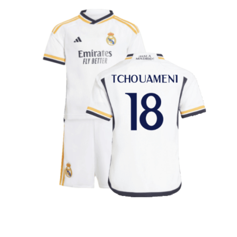 Real Madrid Aurélien Tchouaméni 18 Heimtrikot Kinder Mini Kit 2023-2024 Real Madrid Aurélien Tchouaméni 18 Heimtrikot Kinder Mini Kit 2023-2024