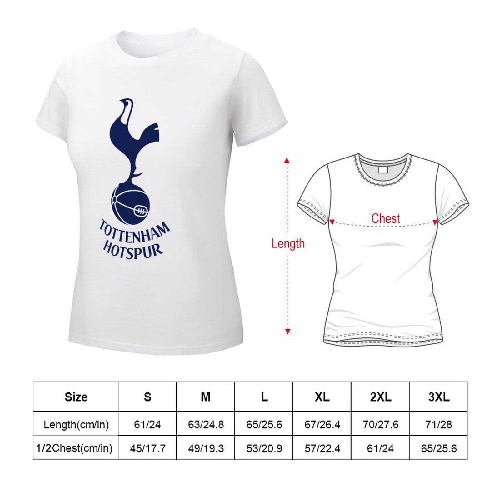 Tottenham Hotspur Damen Kurzarm Rundhals T-Shirt Casual Sommer Tops Tottenham Hotspur Damen Kurzarm Rundhals T-Shirt Casual Sommer Tops