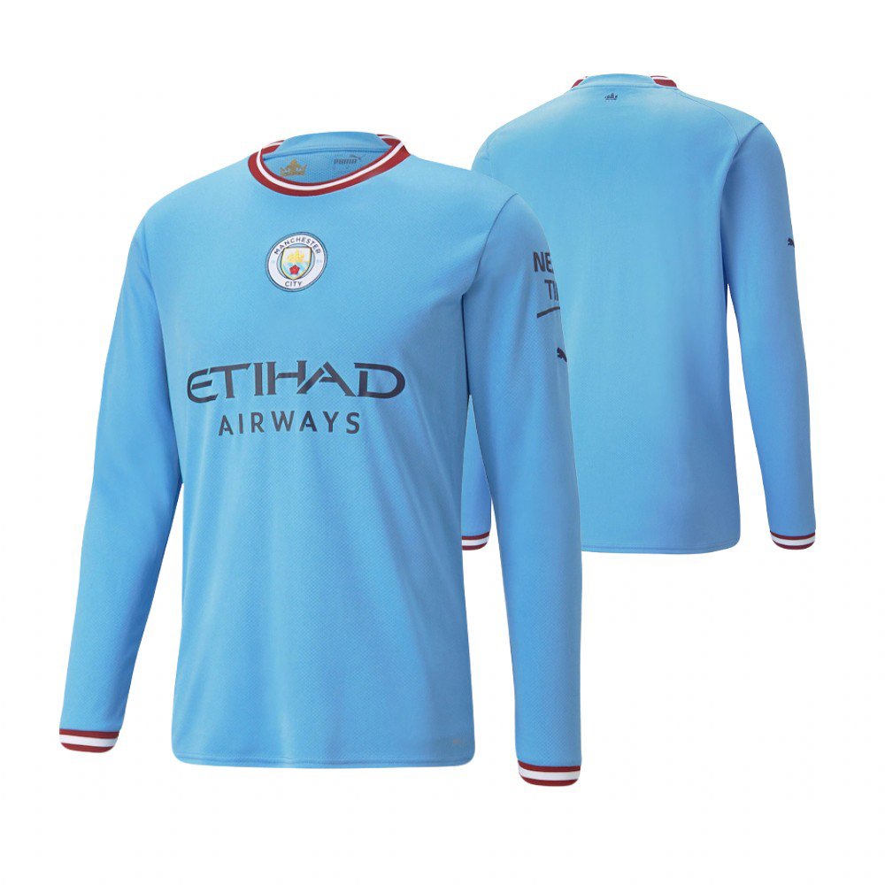 Manchester City Langarm Home Trikot 2022-2023 Manchester City Langarm Home Trikot 2022-2023