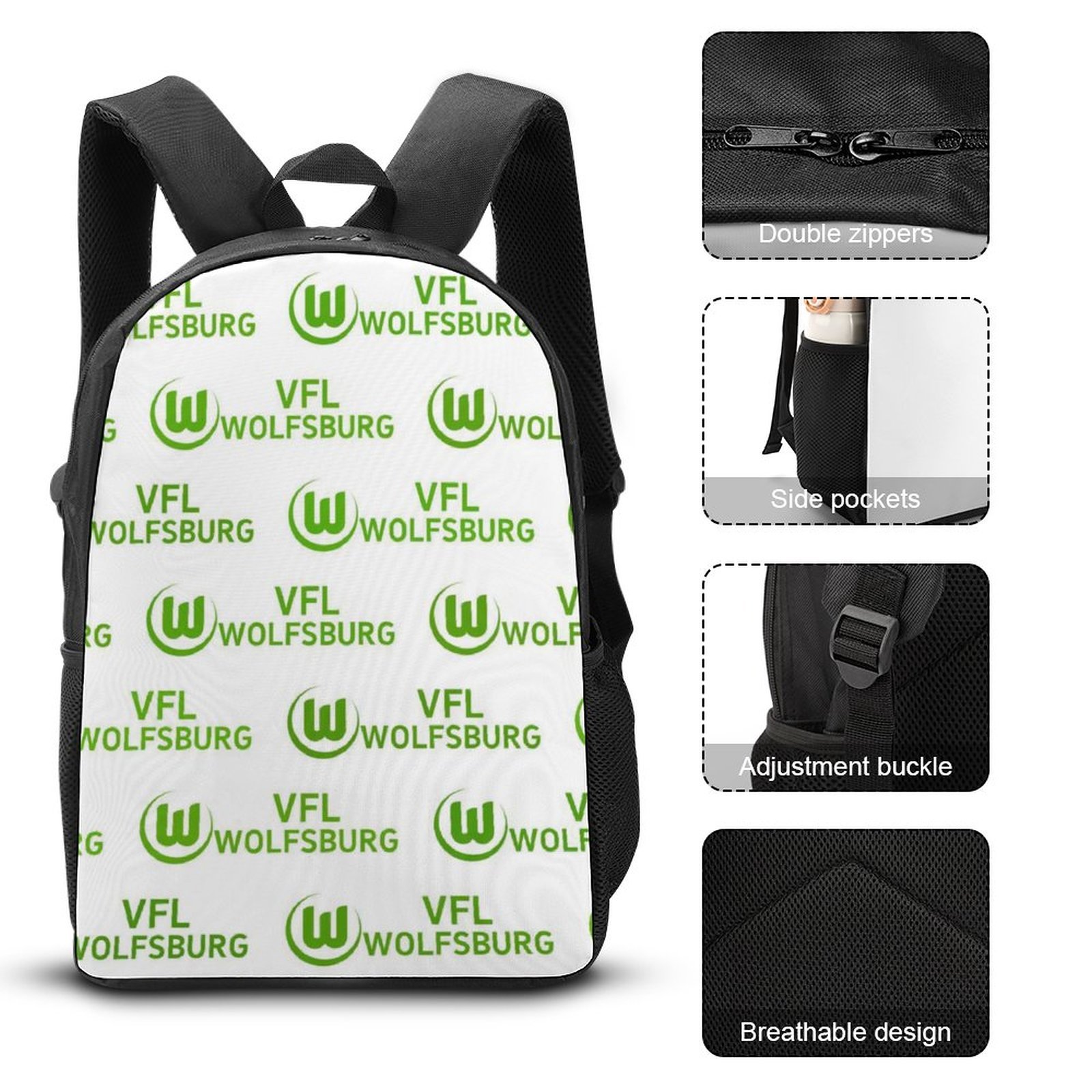 VfL Wolfsburg Student Schulranzen Lunchbag Stifttasche Kombination VfL Wolfsburg Student Schulranzen Lunchbag Stifttasche Kombination