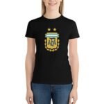 Argentinien Damen Kurzarm Rundhals T-Shirt Casual Sommer Tops