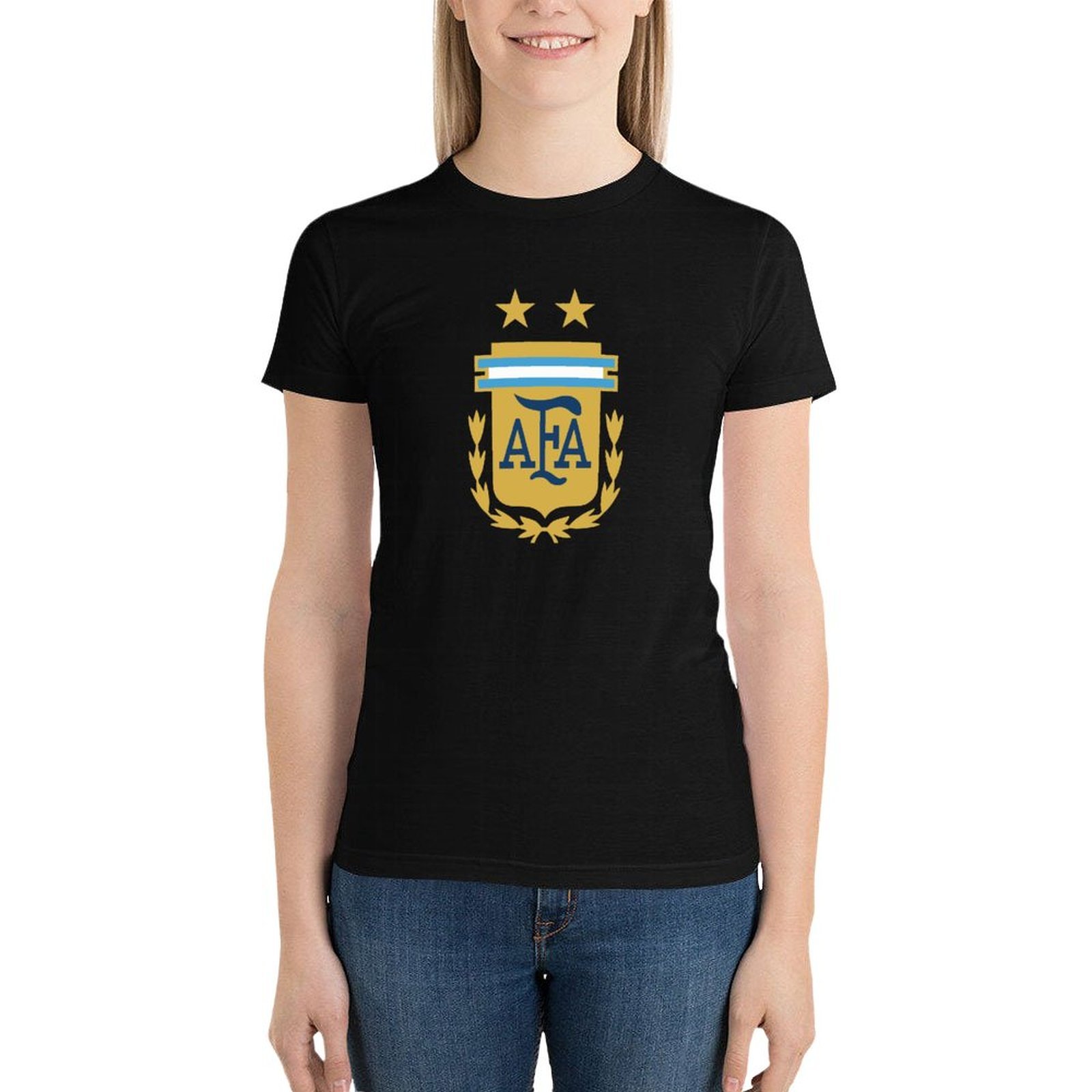 Argentinien Damen Kurzarm Rundhals T-Shirt Casual Sommer Tops Argentinien Damen Kurzarm Rundhals T-Shirt Casual Sommer Tops