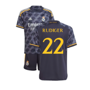 Real Madrid Antonio Rüdiger 22 Auswärtstrikot Kinder Mini Kit 2023-2024