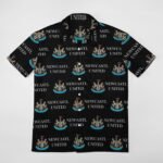 Newcastle United Kurzärmelige Herrenhemden, Passform Sommer Kurzarm Casual Button-Down Hemden