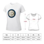 Inter Mailand Damen Kurzarm Rundhals T-Shirt Casual Sommer Tops
