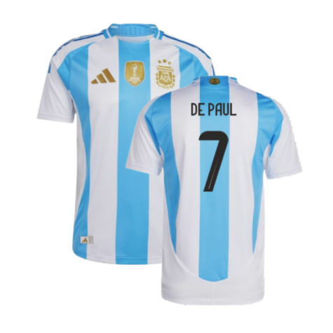 Argentinien Rodrigo De Paul 7 Home Trikot 2024-2025