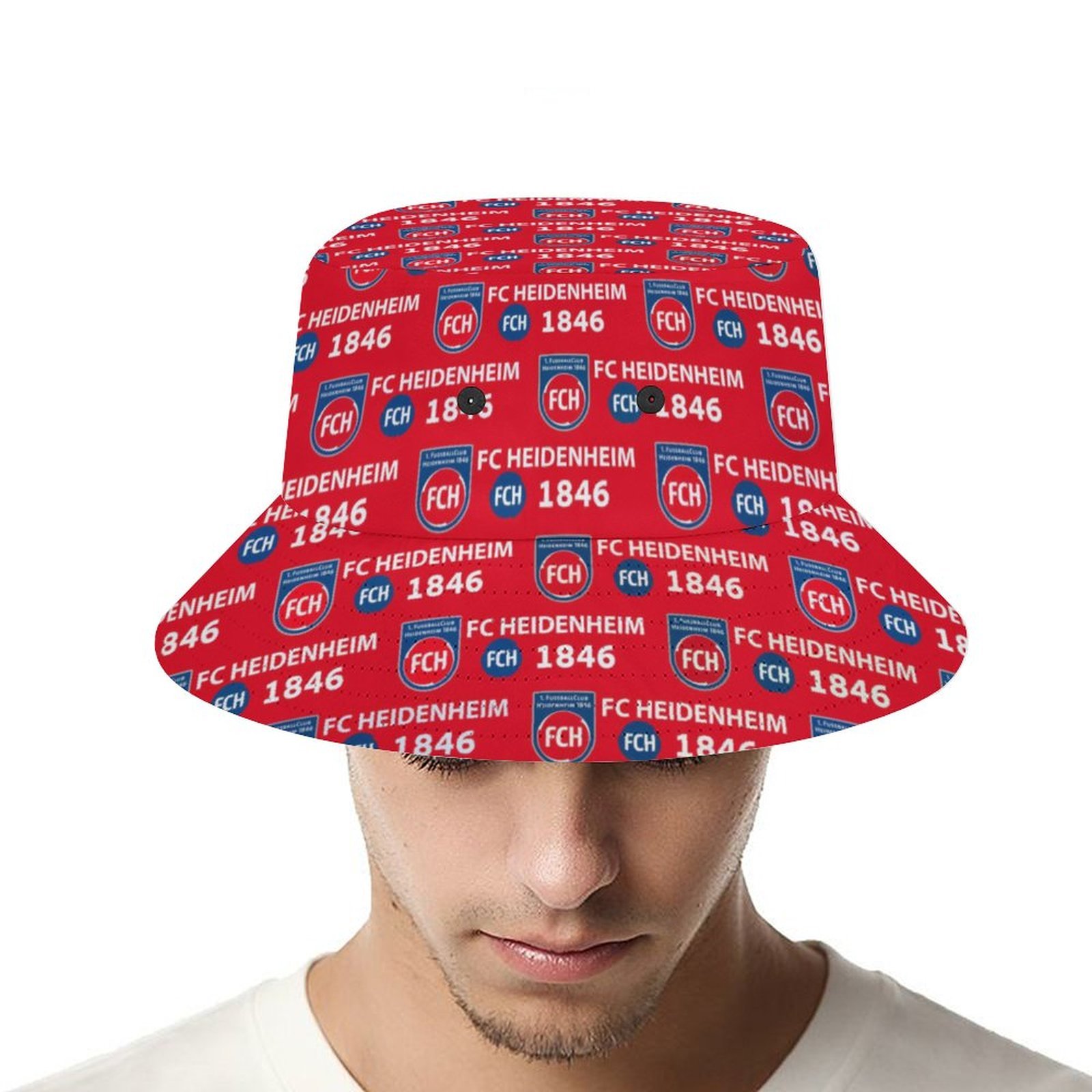 FC Heidenheim Karomuster Sommer Sonnenhut Reversible Bucket Hat FC Heidenheim Karomuster Sommer Sonnenhut Reversible Bucket Hat