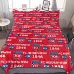 FC Heidenheim Bettwäscheset 3 Stück Kinder Erwachsene Steppdeckenbezug Steppdeckenbezug Multi Size Laken Set
