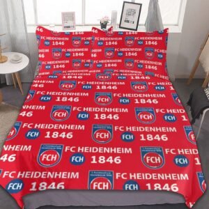 FC Heidenheim Bettwäscheset 3 Stück Kinder Erwachsene Steppdeckenbezug Steppdeckenbezug Multi Size Laken Set
