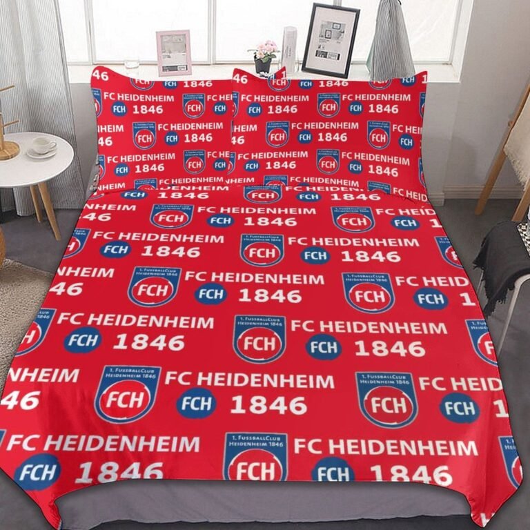 FC Heidenheim Bettwäscheset 3 Stück Kinder Erwachsene Steppdeckenbezug Steppdeckenbezug Multi Size Laken Set