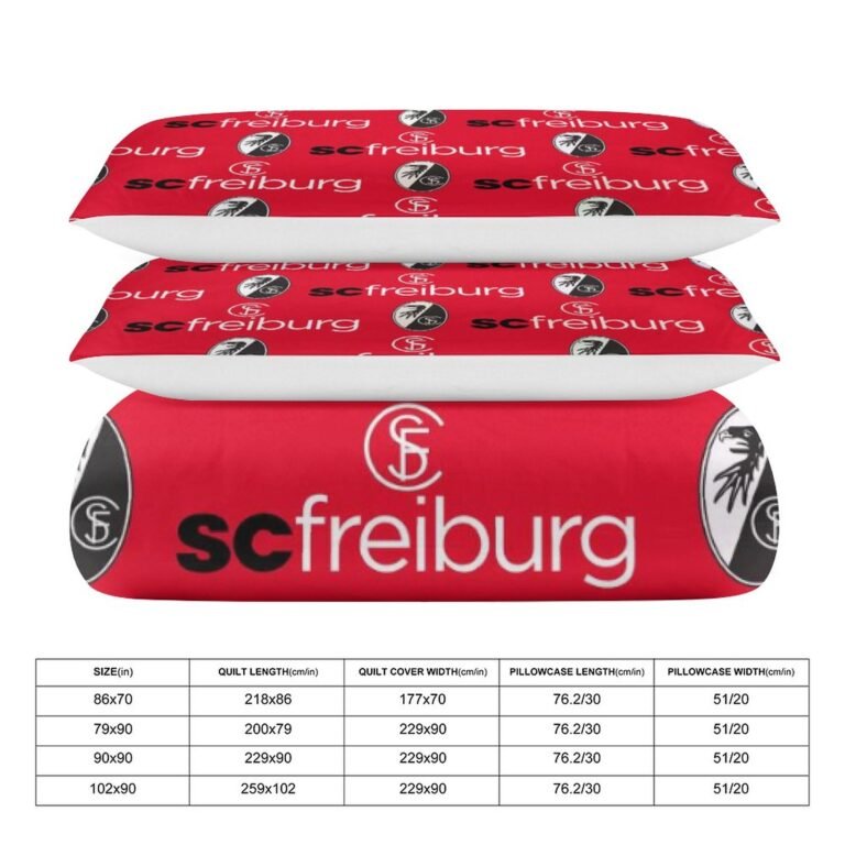 SC Freiburg Bettwäscheset 3 Stück Kinder Erwachsene Steppdeckenbezug Steppdeckenbezug Multi Size Laken Set