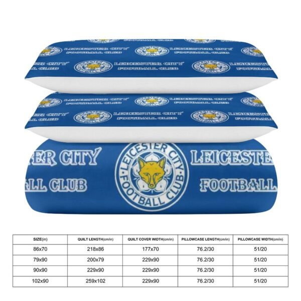 Leicester City Bettwäscheset 3 Stück Kinder Erwachsene Steppdeckenbezug Steppdeckenbezug Multi Size Laken Set