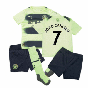 Man City Joao Cancelo 7 Kinder Third Trikot Mini Kit 2022-2023
