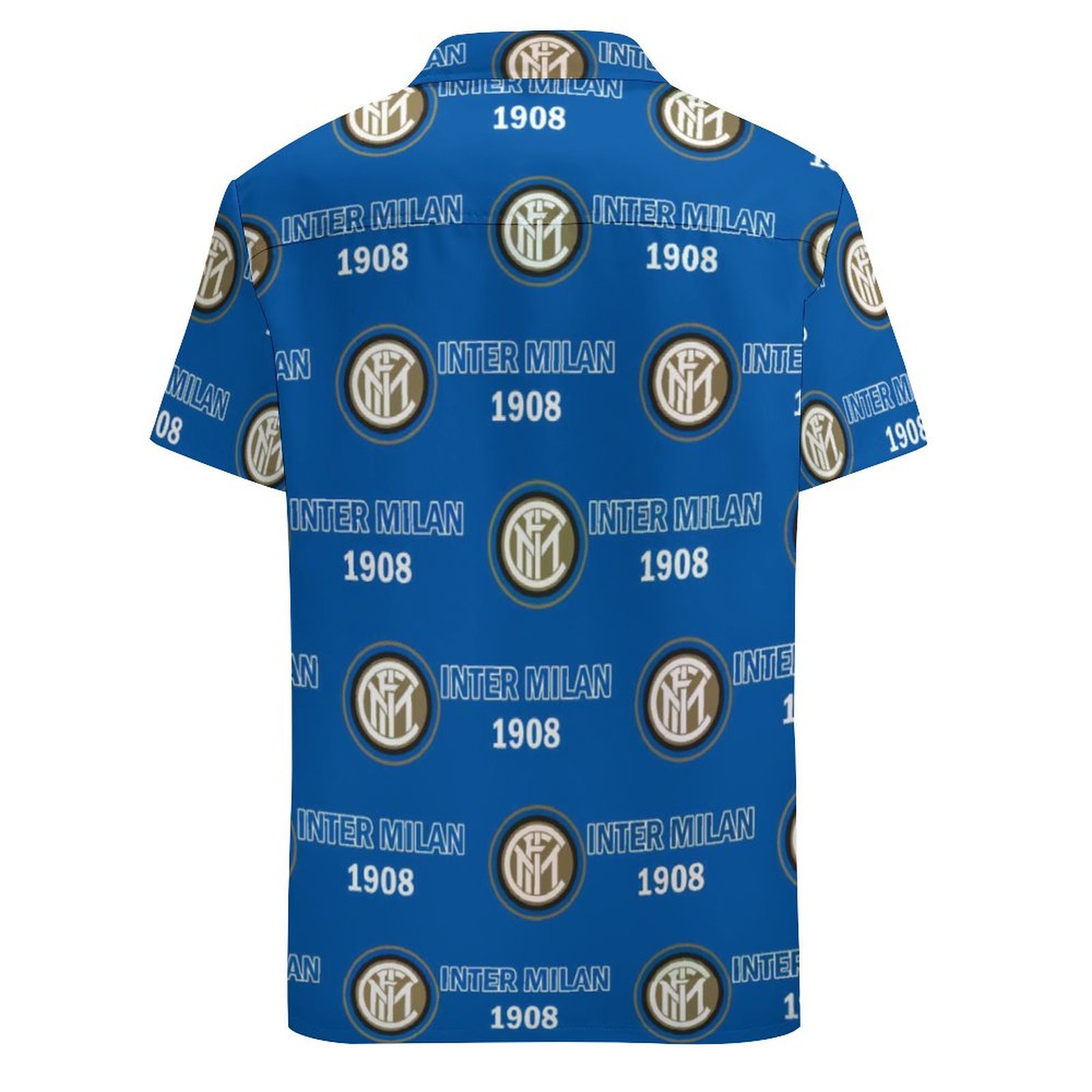 Inter Mailand Kurzärmelige Herrenhemden, Passform Sommer Kurzarm Casual Button-Down Hemden Inter Mailand Kurzärmelige Herrenhemden, Passform Sommer Kurzarm Casual Button-Down Hemden