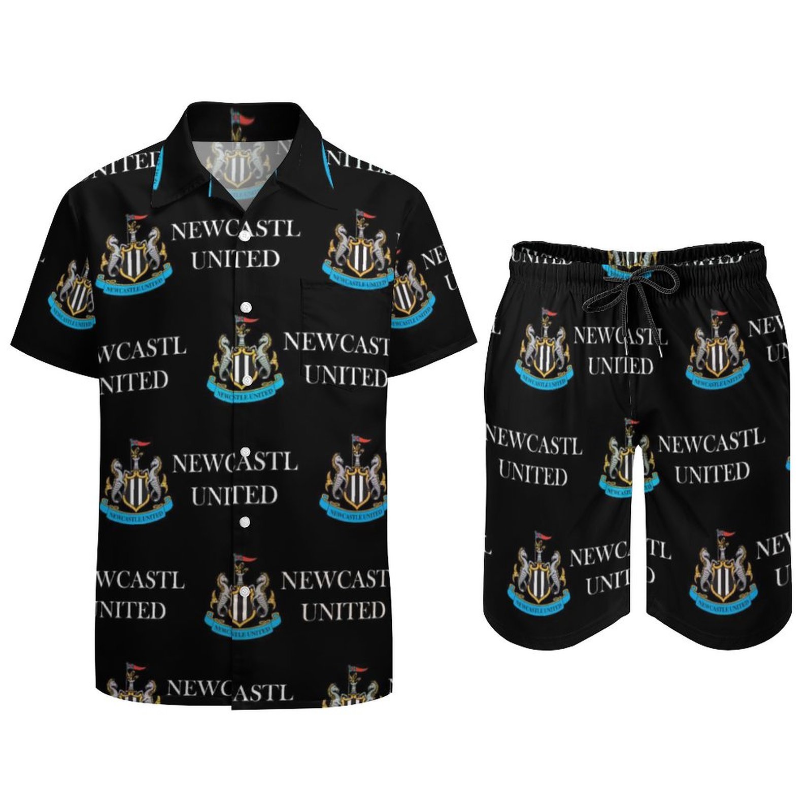 Newcastle United Lässiges Strandbekleidungsset Kurzärmeliges Hemd Plus Strandhose Newcastle United Lässiges Strandbekleidungsset Kurzärmeliges Hemd Plus Strandhose