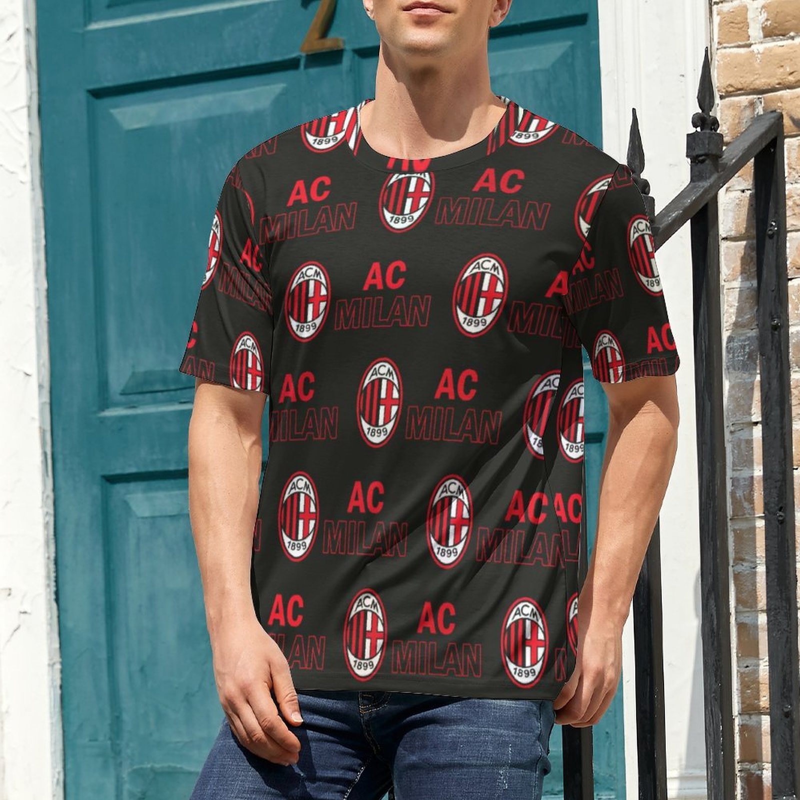 AC Mailand Unisex 3D Vollständig Druck Kurzarm T-Shirts Beiläufige Tee Tops AC Mailand Unisex 3D Vollständig Druck Kurzarm T-Shirts Beiläufige Tee Tops