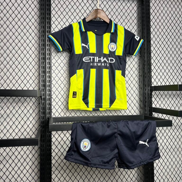 Man City Erling Haaland 9 Auswärtstrikot Kinder Mini Kit 2024-2025