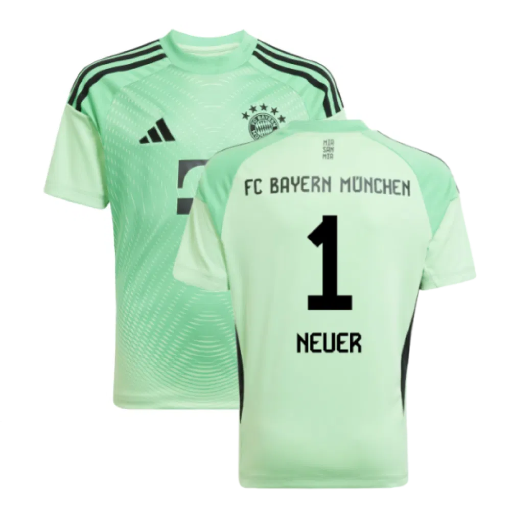 Bayern München Manuel Neuer 1 Heimtrikot Torwart Kinder 2025-2026 Bayern München Manuel Neuer 1 Heimtrikot Torwart Kinder 2025-2026