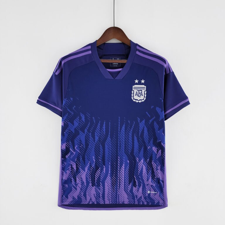 Argentinien Auswärtstrikot Kinder 2022-2023 Mit Shorts ( Aufdruck Dein Name )