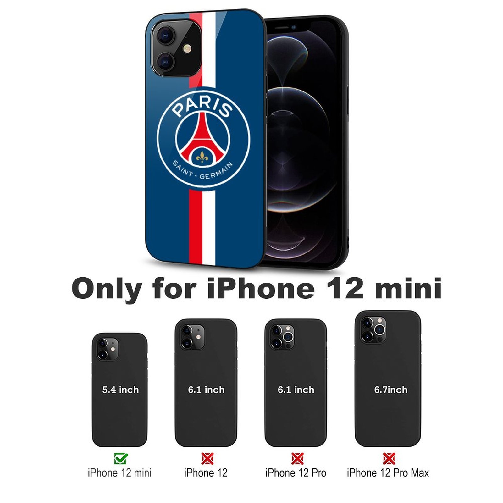 Paris Saint-Germain Stoßfest Glaskasten Handyhüllen & Cover Für IPhone 12 Paris Saint-Germain Stoßfest Glaskasten Handyhüllen & Cover Für IPhone 12