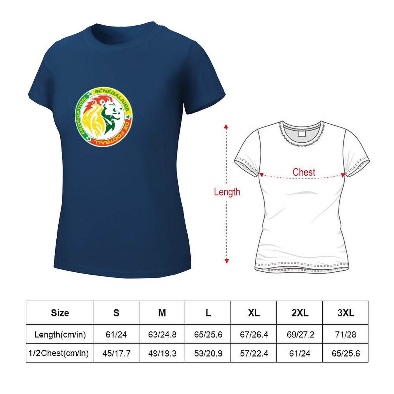 Senegal Damen Kurzarm Rundhals T-Shirt Casual Sommer Tops Senegal Damen Kurzarm Rundhals T-Shirt Casual Sommer Tops