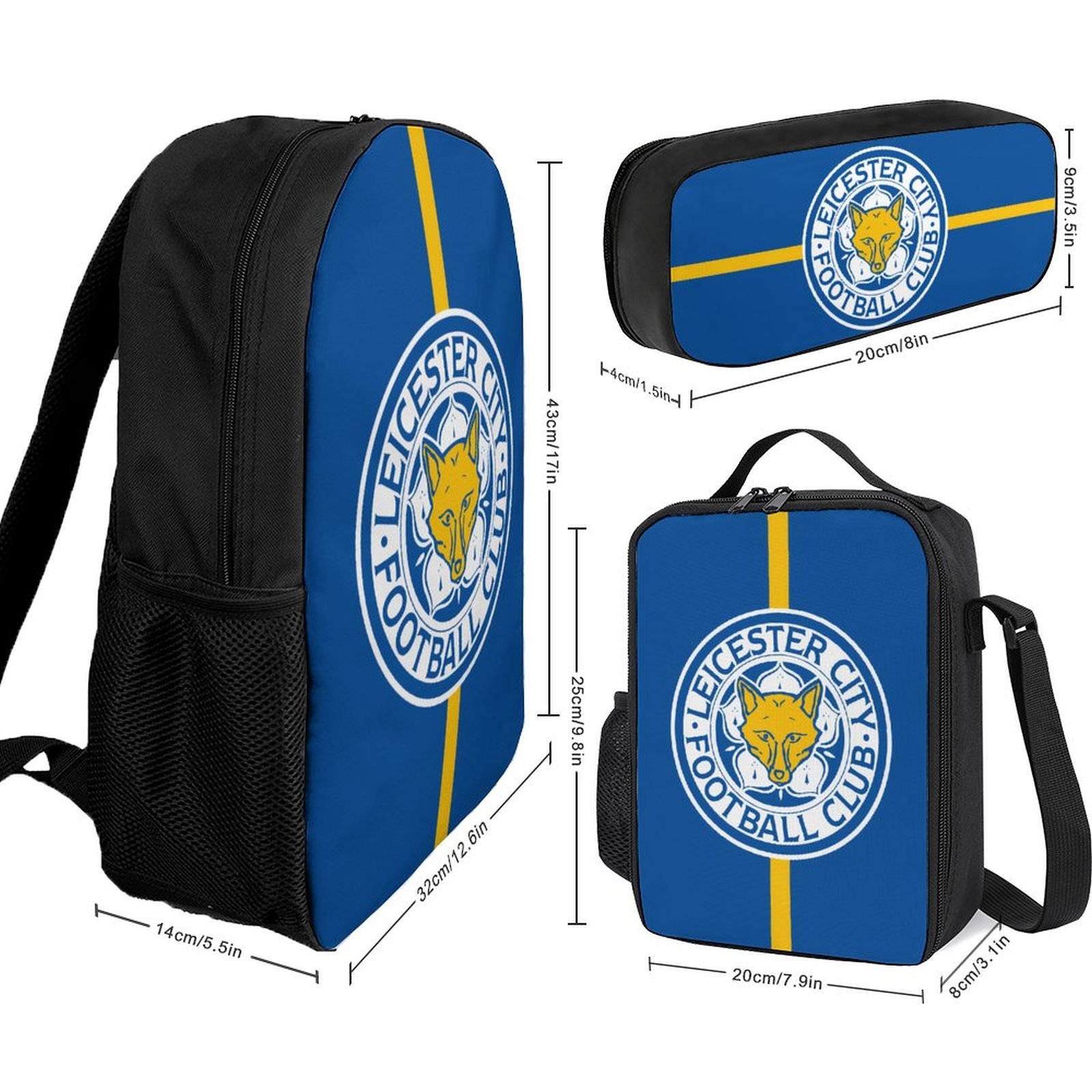 Leicester City Student Schulranzen Lunchbag Stifttasche Kombination Leicester City Student Schulranzen Lunchbag Stifttasche Kombination