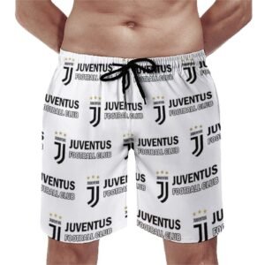 Juventus FC Herren Badehose Schnelltrocknende Strandshorts Mit Tasche Kordelzug Shorts