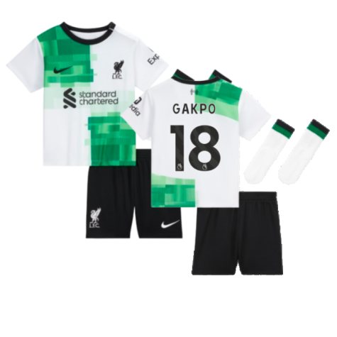 FC Liverpool Cody Gakpo 18 Auswärtstrikot Kinder Minikit 2023-2024 FC Liverpool Cody Gakpo 18 Auswärtstrikot Kinder Minikit 2023-2024