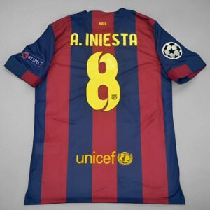 FC Barcelona Andres Iniesta 8 Retro Home Trikot 2014-2015