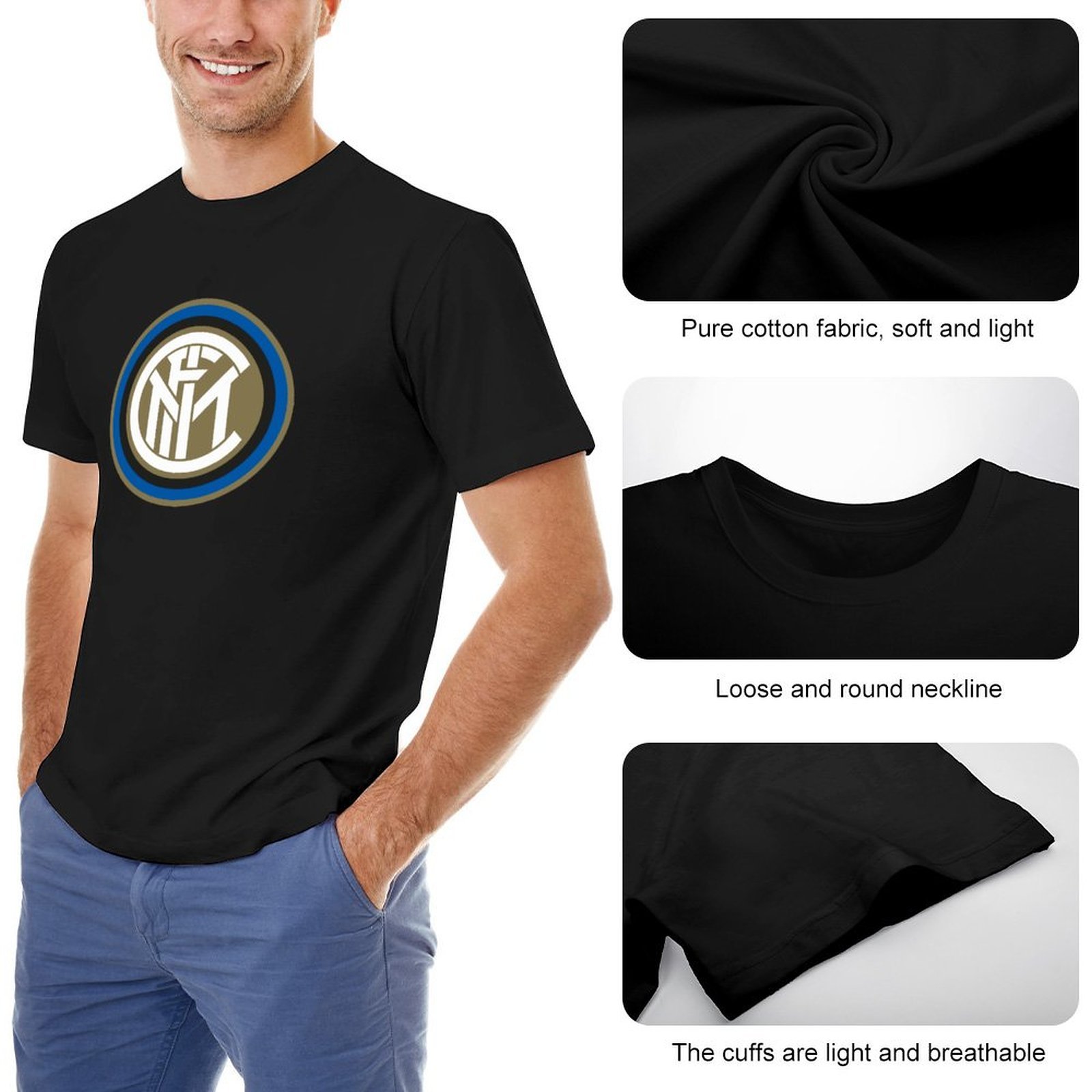 Inter Mailand Core Stretch Slim Cneck Gildan Tee T-Shirt Herren Inter Mailand Core Stretch Slim Cneck Gildan Tee T-Shirt Herren